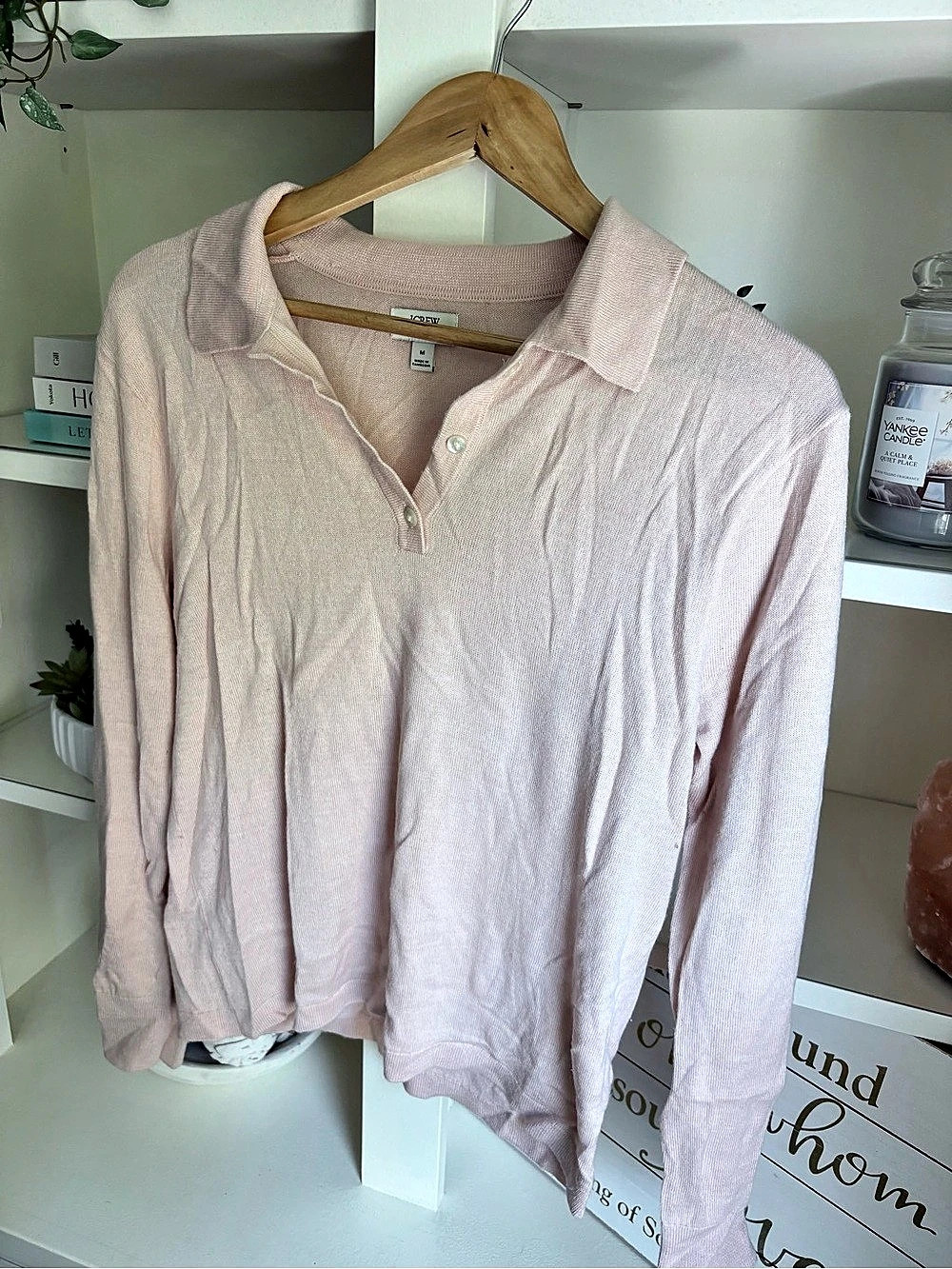 J.Crew Long-sleeve sweater-polo in merino-silk blend Merino-Silk Sweater-Polo